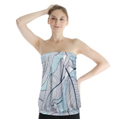 Tropical Flower Seamless Pattern Strapless Top