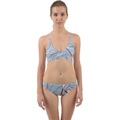 Tropical Flower Seamless Pattern Wrap Around Bikini Set