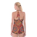 Bright seamless pattern with paisley elements hand drawn wallpaper with floral traditional Boyleg Halter Swimsuit  View2