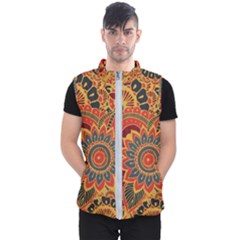 Bright Seamless Pattern With Paisley Elements Hand Drawn Wallpaper With Floral Traditional Men s Puffer Vest