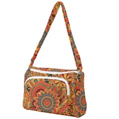Bright Seamless Pattern With Paisley Elements Hand Drawn Wallpaper With Floral Traditional Front Pocket Crossbody Bag by BangZart