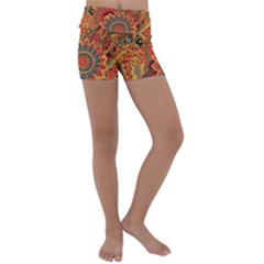 Bright Seamless Pattern With Paisley Elements Hand Drawn Wallpaper With Floral Traditional Kids  Lightweight Velour Yoga Shorts