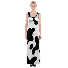 Cow Pattern Thigh Split Maxi Dress