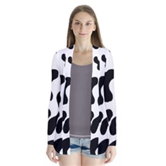 Cow Pattern Drape Collar Cardigan