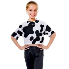 Cow Pattern Kids Mock Neck Tee