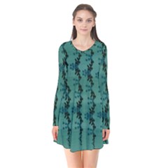 Branches Of A Wonderful Flower Tree In The Light Of Life Long Sleeve V-neck Flare Dress by pepitasart