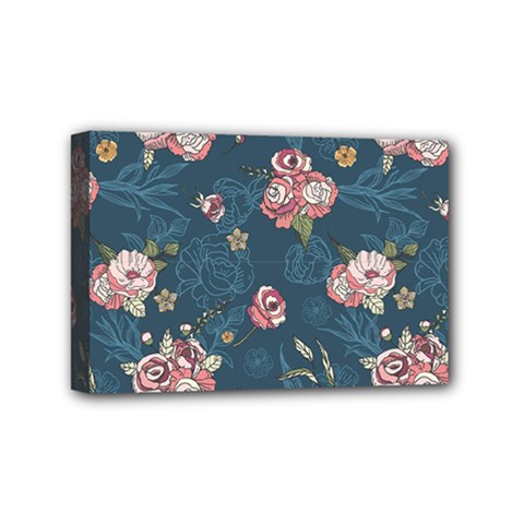 Vintage Flowers Pattern Mini Canvas 6  x 4  (Stretched)