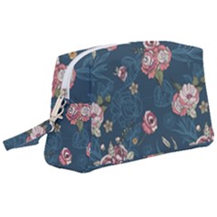 Vintage Flowers Pattern Wristlet Pouch Bag (Large)