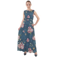 Vintage Flowers Pattern Chiffon Mesh Boho Maxi Dress