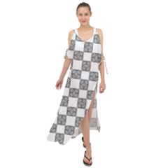 Seamless Tile Derivative Pattern Maxi Chiffon Cover Up Dress