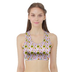 Hawaii Ghost Lilac Sports Bra with Border