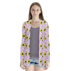 Hawaii Ghost Lilac Drape Collar Cardigan