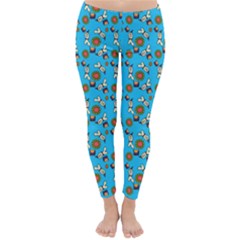 Clown Ghost Pattern Blue Classic Winter Leggings by snowwhitegirl