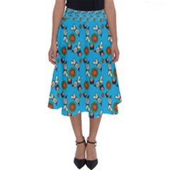 Clown Ghost Pattern Blue Perfect Length Midi Skirt by snowwhitegirl