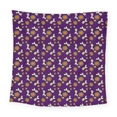 Clown Ghost Pattern Purple Square Tapestry (large)