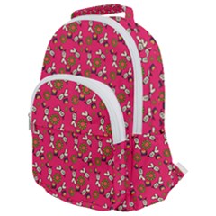 Clown Ghost Pattern Pink Rounded Multi Pocket Backpack by snowwhitegirl