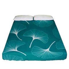 Whiteflowergreen Fitted Sheet (queen Size) by Dushan