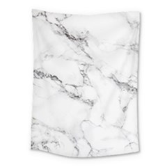 White Faux Marble Medium Tapestry by Dushan
