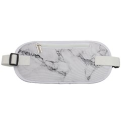 White Faux Marble Rounded Waist Pouch by Dushan