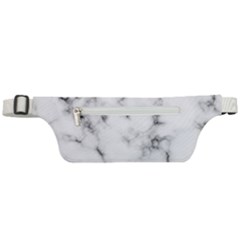 White Faux Marble Texture  Active Waist Bag by Dushan