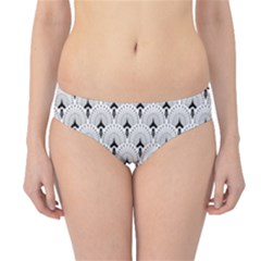 Black And White Art-deco Pattern Hipster Bikini Bottoms