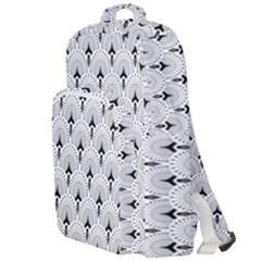 Black And White Art-deco Pattern Double Compartment Backpack