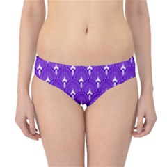 White And Purple Art-deco Pattern Hipster Bikini Bottoms