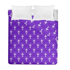 White And Purple Art-deco Pattern Duvet Cover Double Side (full/ Double Size)