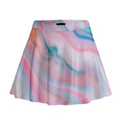 Colorful Marble Abstract Background Texture  Mini Flare Skirt by Dushan