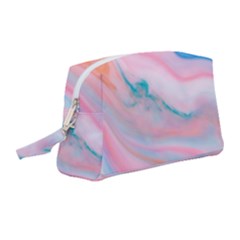 Colorful Marble Abstract Background Texture  Wristlet Pouch Bag (medium) by Dushan