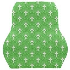 Green And White Art-deco Pattern Car Seat Back Cushion  by Dushan