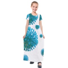 Corona Virus Kids  Short Sleeve Maxi Dress by catchydesignhill