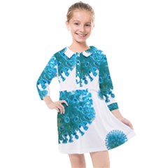 Corona Virus Kids  Quarter Sleeve Shirt Dress by catchydesignhill