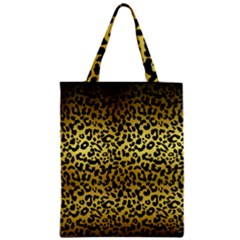 Gold And Black, Metallic Leopard Spots Pattern, Wild Cats Fur Zipper Classic Tote Bag by Casemiro