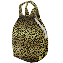 Gold And Black, Metallic Leopard Spots Pattern, Wild Cats Fur Travel Backpacks