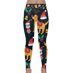 Funny Christmas Pattern Background Classic Yoga Leggings