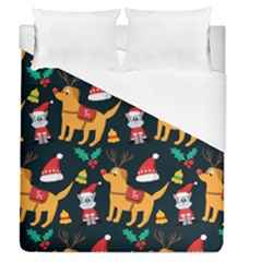 Funny Christmas Pattern Background Duvet Cover (Queen Size)
