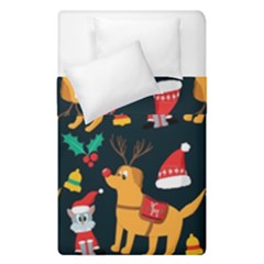 Funny Christmas Pattern Background Duvet Cover Double Side (Single Size)