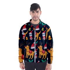 Funny Christmas Pattern Background Men s Windbreaker