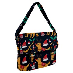 Funny Christmas Pattern Background Buckle Messenger Bag