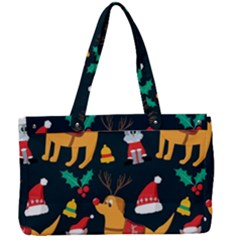 Funny Christmas Pattern Background Canvas Work Bag