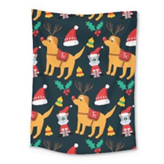 Funny Christmas Pattern Background Medium Tapestry