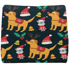 Funny Christmas Pattern Background Seat Cushion