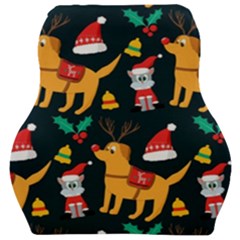 Funny Christmas Pattern Background Car Seat Velour Cushion 