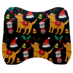 Funny Christmas Pattern Background Velour Head Support Cushion