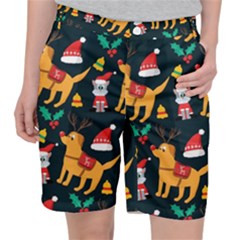 Funny Christmas Pattern Background Pocket Shorts