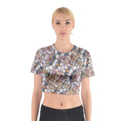 Rounded Stones Print Motif Cotton Crop Top by dflcprintsclothing