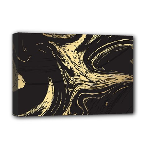 Black And Gold Marble Deluxe Canvas 18  X 12  (stretched) by Dushan