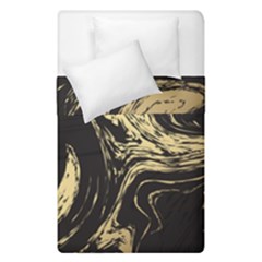 Black And Gold Marble Duvet Cover Double Side (single Size) by Dushan