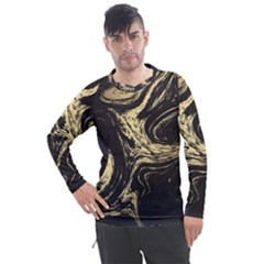 Black And Gold Marble Men s Pique Long Sleeve Tee